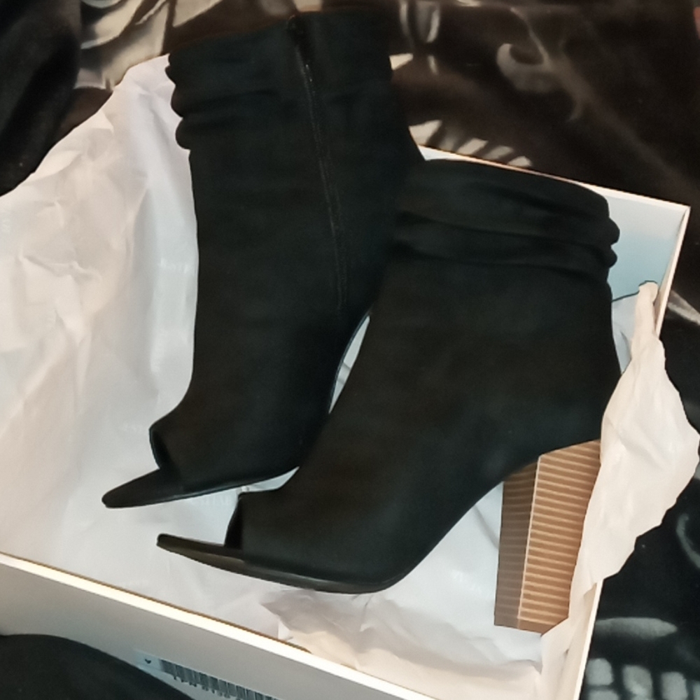 Peep toe booties